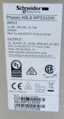 NEW SCHNEIDER ELECTRIC ABL8 WPS24200 POWER SUPPLY