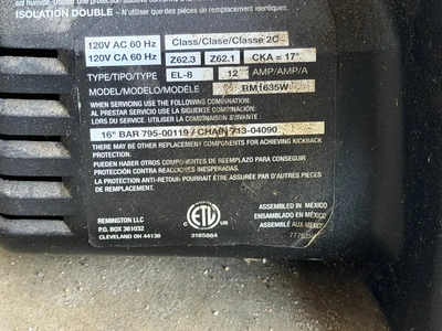 Used _UNKNOWN_ _UNKNOWN_ Chainsaws (Landscaping) Michigan US | Miedema Asset Management Group #1294153
