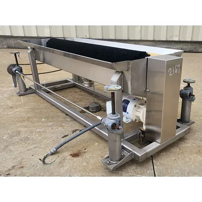 Used 1/2HP Motorized Sanitary Conveyor Belt Washing System - 54"W