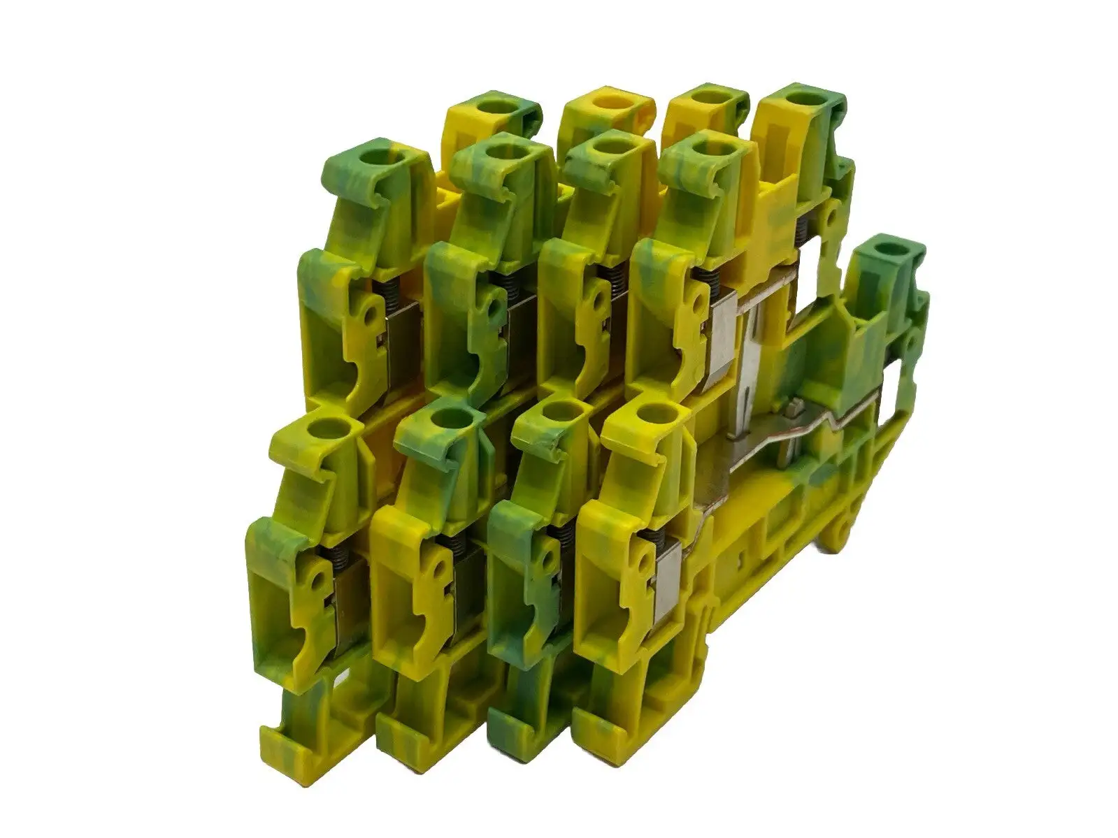 UTTB 4-PE,3044759 | Phoenix Contact UTTB 4-PE Ground Terminal Block Green/Yellow 3044759 LOT OF 4 - Used