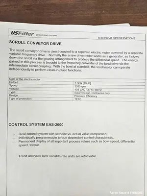 USED US FILTER JS1500ED