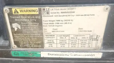 USED 2012 HYSTER H100FT
