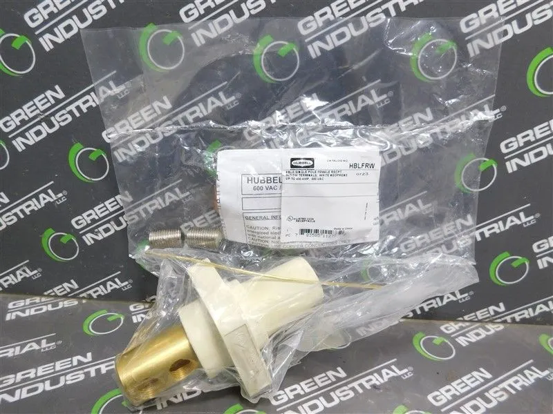 Hubbell HBLFRW Single Pole Female Recpt. Screw Terminals White 400A 600VAC New