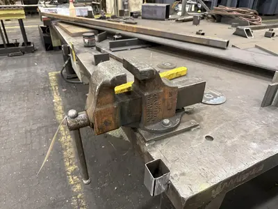120" X 100" HEAVY DUTY STEEL LAYOUT WORK STATION TABLE: STOCK #23551