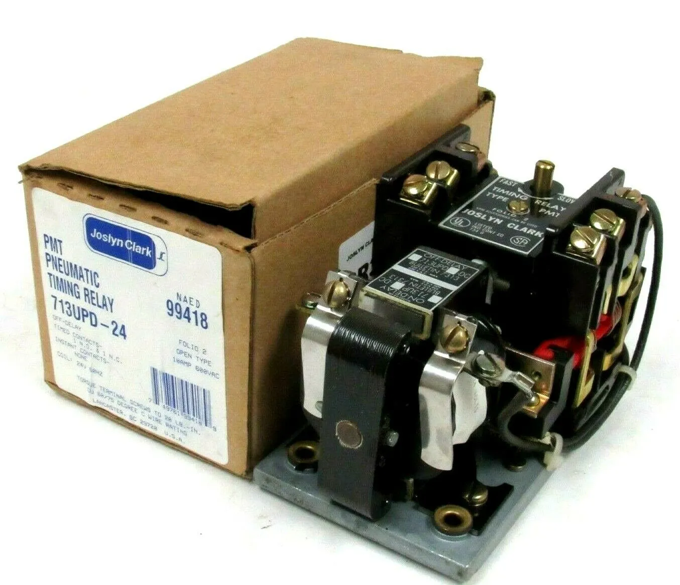 NEW JOSLYN CLARK 713UPD-24 99418 PMT PNEUMATIC TIMING RELAY 24V 713UPD24