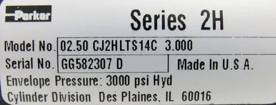 NEW PARKER 02.50-CJ2HLTS14C-3.00 HYDRAULIC CYLINDER 0250CJ2HLTS14C300