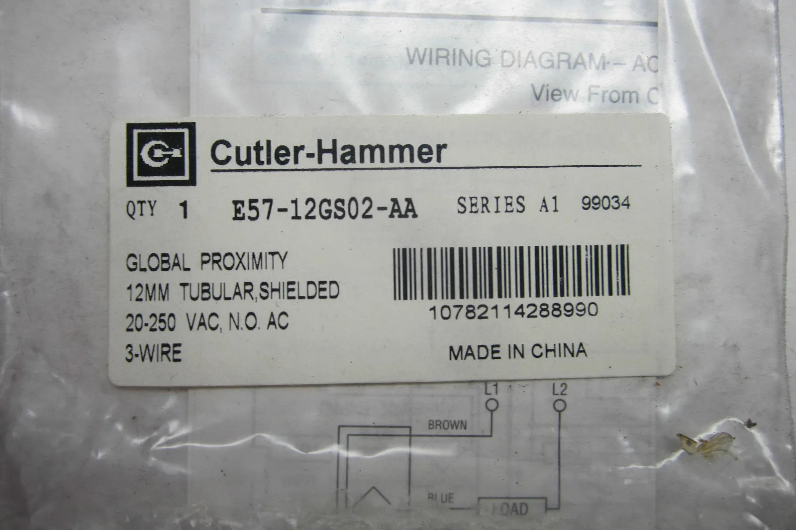 NEW CUTLER HAMMER E57-12GS02-AA PROXIMITY SENSOR E5712GS02AA