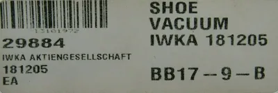 NEW MONDELEZ 181205 VACUUM SHOE
