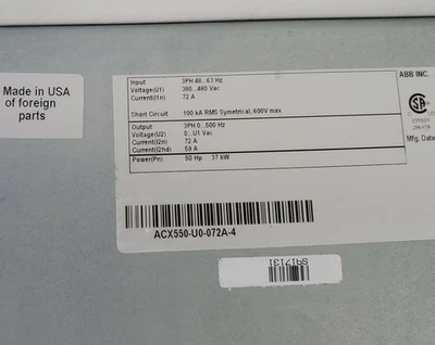 USED ABB ACX550-U0-072A-4