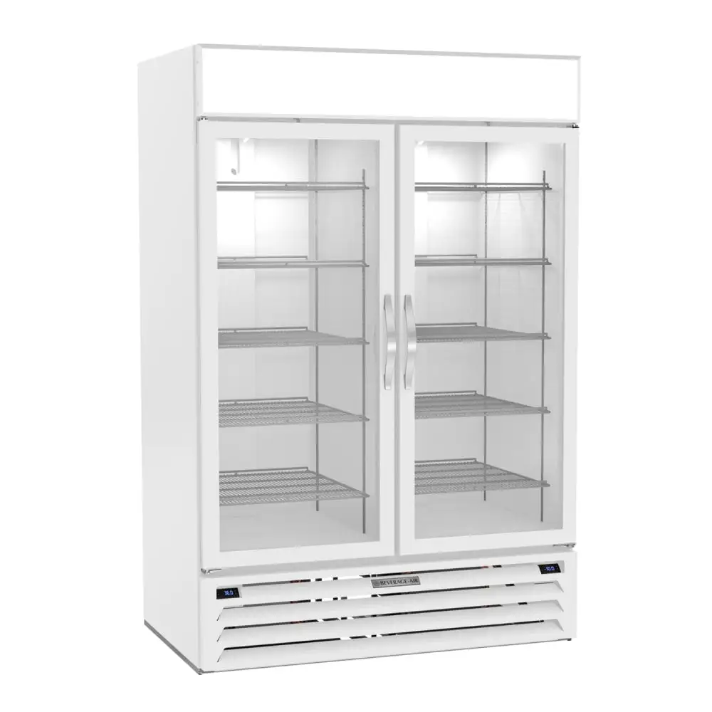 Beverage-Air MMRF49HC-1-A-WW 52" Marketmax™ Two Section Glass Door Merchandiser - (2) Left/right Hinge Doors, White, 115v
