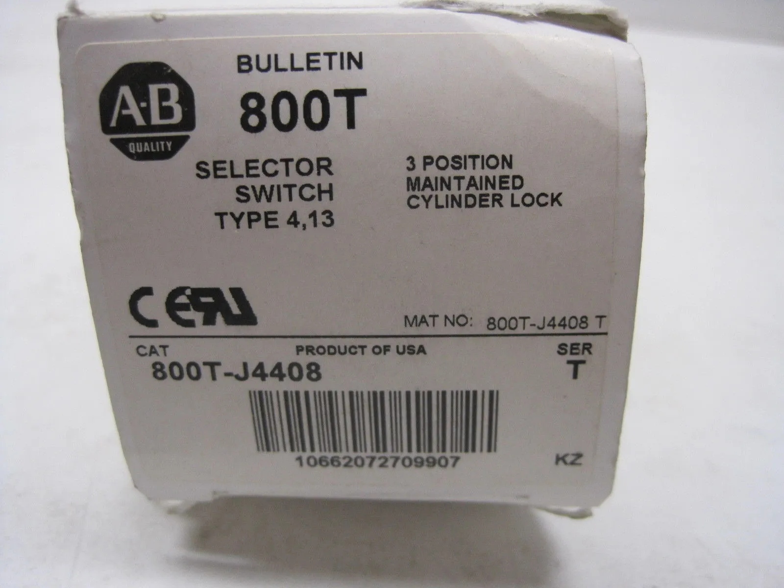 NEW ALLEN BRADLEY 800T-J4408 SELECTOR SWITCH 800TJ4408