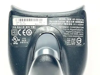 USED KEYENCE REV. H HANDHELD CODE READER W/ HR-1C3UN REV. C COMM CABLE