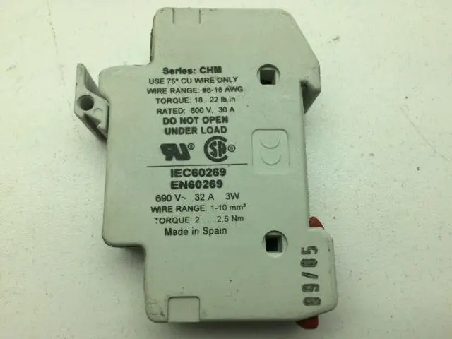 Bussmann CHM1DI Fuse Holder 600V 30A 3W Lof of 8