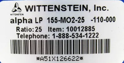 NEW WITTENSTEIN ALPHA LP155-MO2-25-110-000 GEAR REDUCER LP155MO225110000