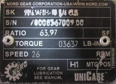 NEW NORD SK90161AFBH-90S/4 CUS GEARMOTOR 63.97:1 MTR90 S/4 CUS