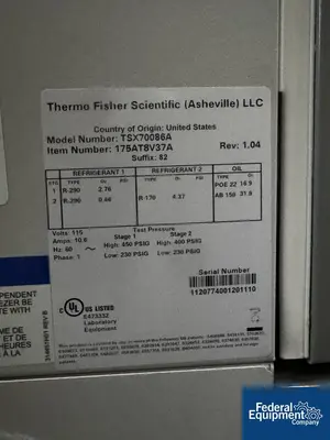 Thermo Fisher Scientific Thermo Fisher Scientific ULT Freezer, Model TSX70086A
