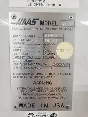 1999 HAAS VF-0 Vertical Machining Centers | Lion Machinery (4)