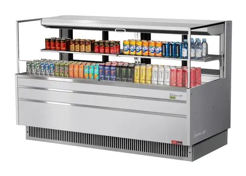Turbo Air TOM-72L-UFD-S-2S-N 70 3/4" Horizontal Open Air Cooler w/ (2) Levels, 220v/1ph