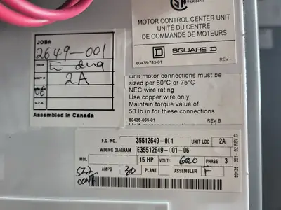 USED SQUARE D MODEL 6