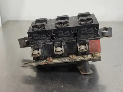 Pushmatic Circuit Breaker Assembly, 3x20 Amp, 3x15 Amp