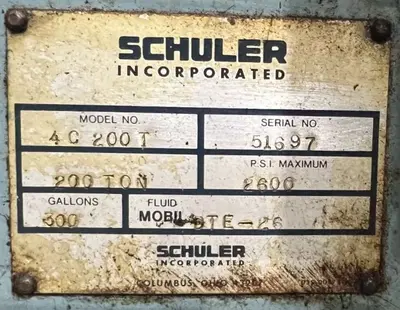 USED 1996 SCHULER SCHULER 4C 200T PRESS
