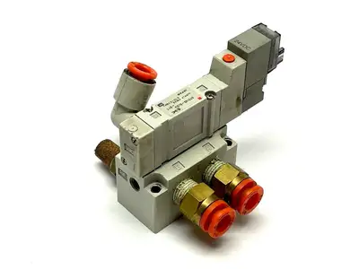 SY3140-5LOU-01T | SMC  Solenoid Valve w/ SY3000-27-1 Manifold Base - Used