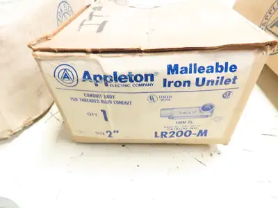 Appleton LR200-M Conduit Body 2" Threaded Rigid Iron Unilet W/ Cover & Gasket Lot of 5