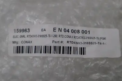 NEW CONAX BUFFALO RTD43W3-316SS25-T8-1-260 RTD WIREWOUND STOCK G494A