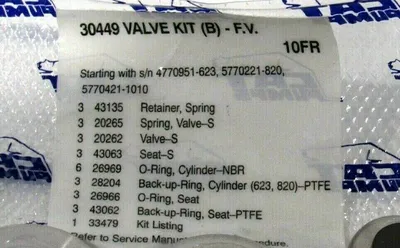 NEW CAT PUMPS 30449 VALVE KIT