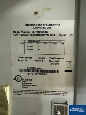 USED Thermo Scientific Thermo Scientific Revco Freezer, Model ULT2330D20