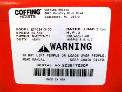 NEW Coffing EC4024-3-30