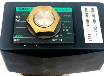 NEW CKD AB3X 5829-3H SOLENOID VALVE AB3X 58293H