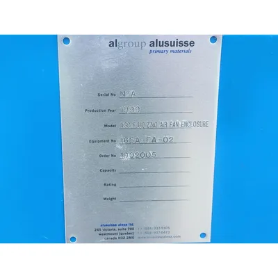 Used 25HP Alusuisse Alesa Pressure Blower Package 900 CFM @ 47" SP