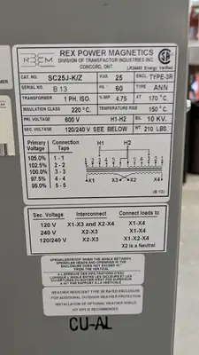 Used REX POWER MAGNETICS SC25J-K/Z Transformers British Columbia CA | Lenmark #1426813