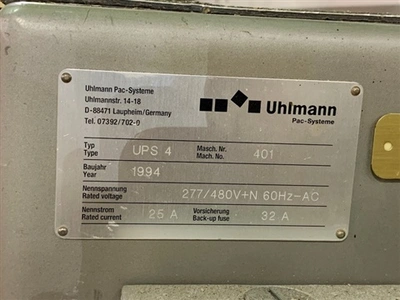 Uhlmann Thermo Forming Blister Machine Model UPS4