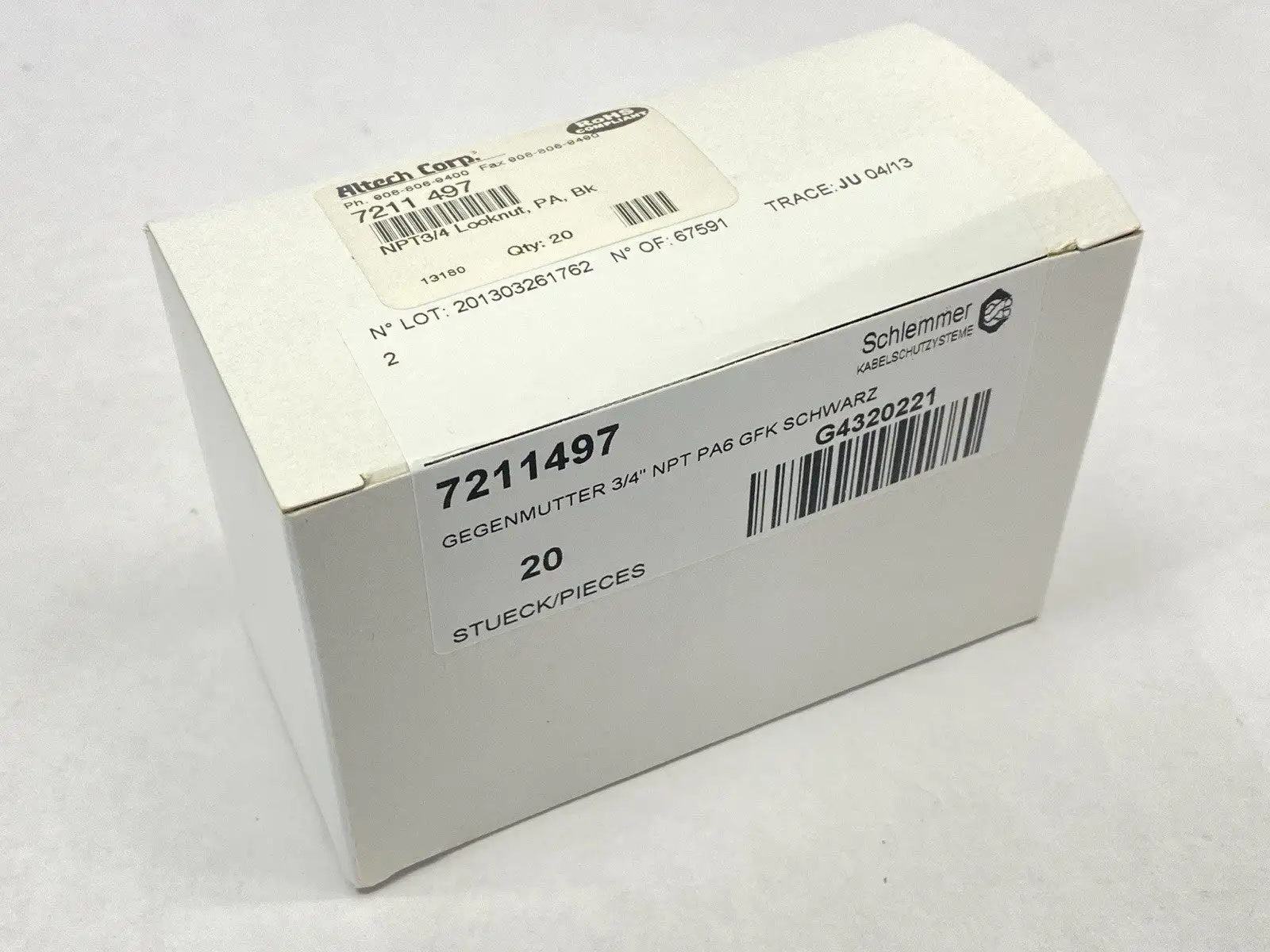 New | in-Stock Altech Corp Polyamide Cable Gland Locknut 3/4" NPT Black PKG OF 20 Electrical Fittings Michigan US | Maverick Industrial Sales #1390872