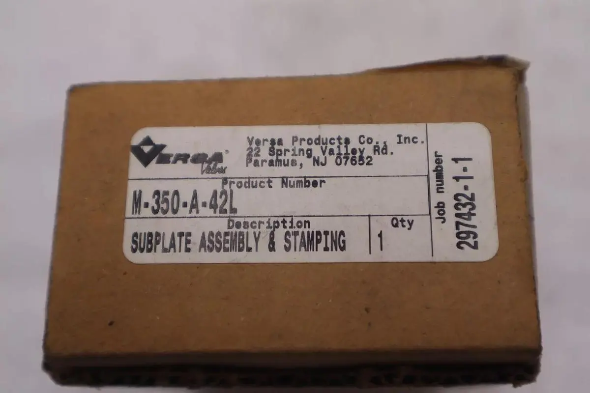 Versa M-350-A-42L Pneumatic Valve Subplate Assembly STOCK K-3579