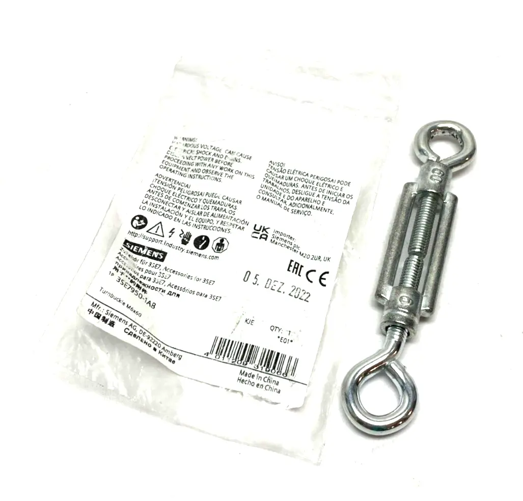 New | in-Stock SIEMENS DIE CAST TURNBUCKLE STEEL M6X60 Misc Fasteners Michigan US | Maverick Industrial Sales #1091002