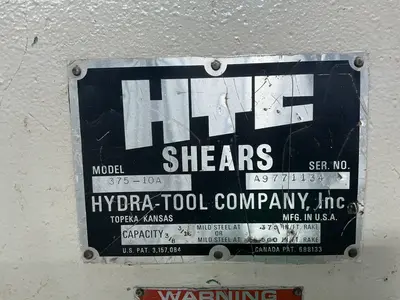 Used HTC 37510A Power Squaring Shears (Inch) Ohio US | HGR 24 #1407626