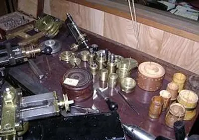 7913-385 Antique Fenn of London Ornamental Turning Lathe, With Accessories
