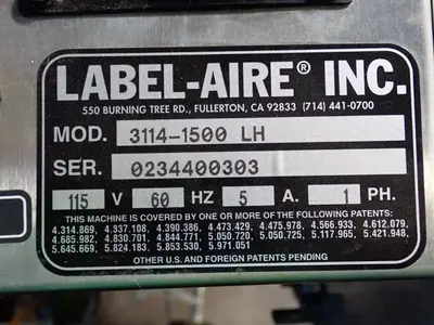 USED LABELAIRE INC. 31141500 LH