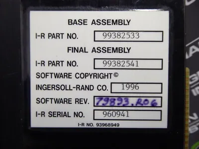 Ingersoll Rand 99382541 Micro TAS Plus Module Software Rev. 79893.R06 Used