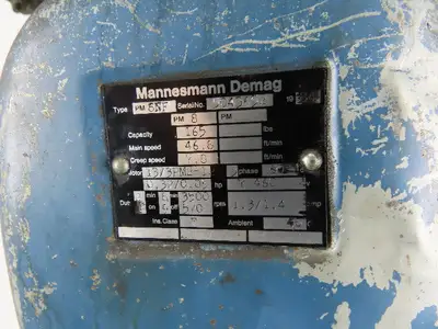 Mannesmann Demag PM8NF 165 Lbs. Capacity Electric Chain Hoist 46.8Ft/Min 460V