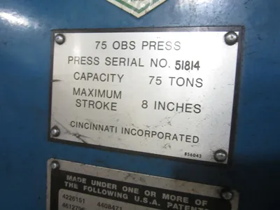 2000 CINCINNATI-INC 75 OBS Hydraulic & Molding Presses | Mohawk Machinery (9)