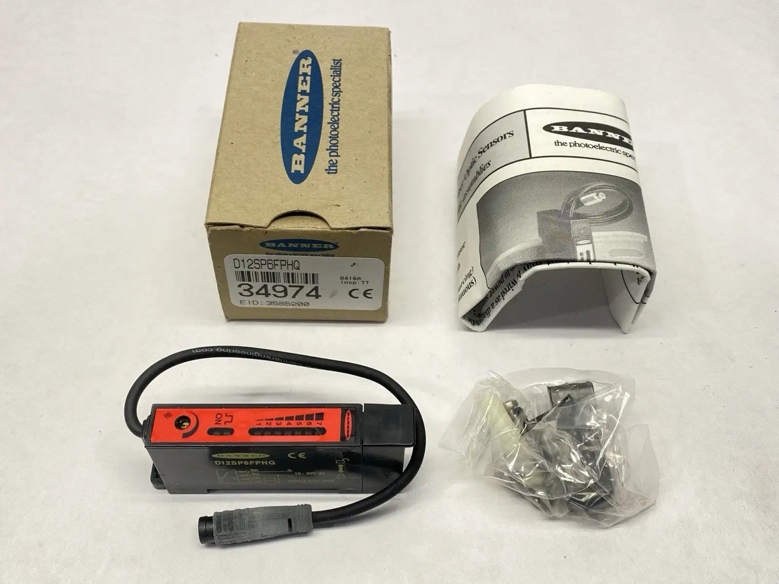 D12SP6FPHQ | Banner  High Power Plastic Fiber Optic Sensor 10-30VDC 34974 - New Other