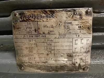 Used WESTINGHOUSE 05-7.5H4-ABFC-FKB Motors (misc) | Surplus Asset Holdings #1205374