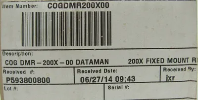 NEW COGNEX DMR-200X-00 FIXED MOUNT ID READER DMR200X00 828-0104-3RE COGDMR200X00