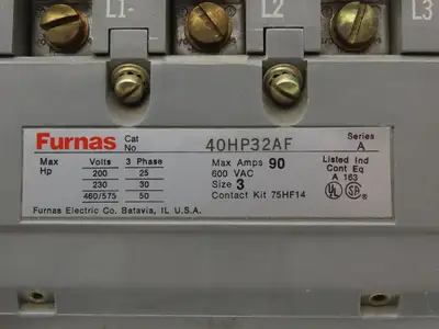 Furnas 40HP32AF Contactor Motor Starter 3Ph 600v 50Hp Ser A Coil 120v Size 3 90A