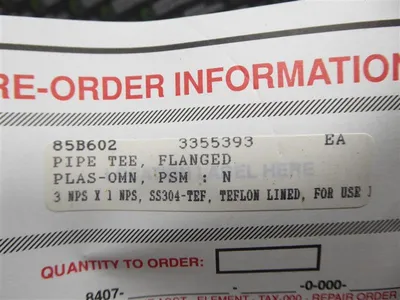 Unbranded Flanged Tee Pipe 7-1/2" Flange 2-3/4" Bore 10-3/4" Wide Surplus