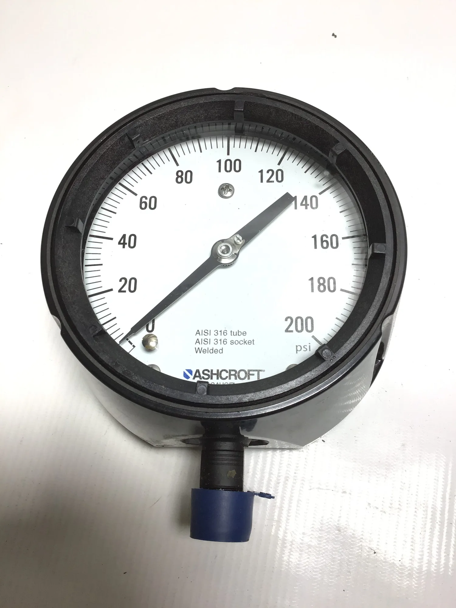 ASHCROFT 4 1/2″ 45-1279-SS-04L- 200 PSI Duragauge Pressure Gauge